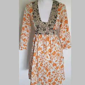 Rebe Debra Weiss Bohemian Dress Small Floral Print